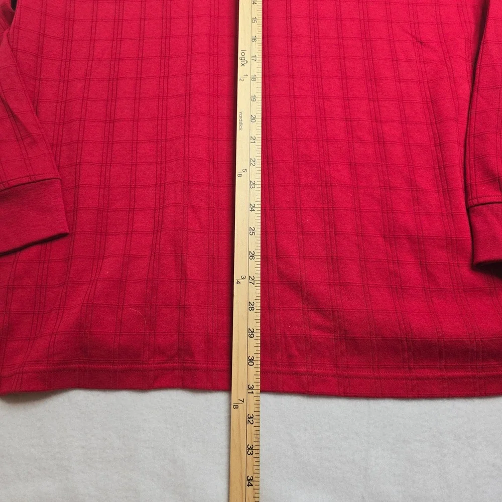 Saddlebred Mens XXL Red Long Sleeve Collared Polo Shirt Textured NWT Pullover - Picture 5 of 11